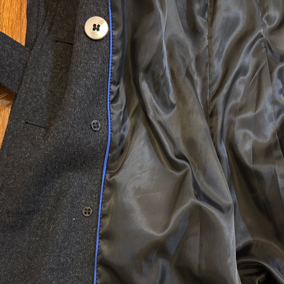 DKNY Double Breasted Long Wool Blend Coat - Picture 12 of 13